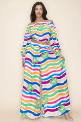 Off Shoulder Top And Wide Pants Set | Mixtshop LLC