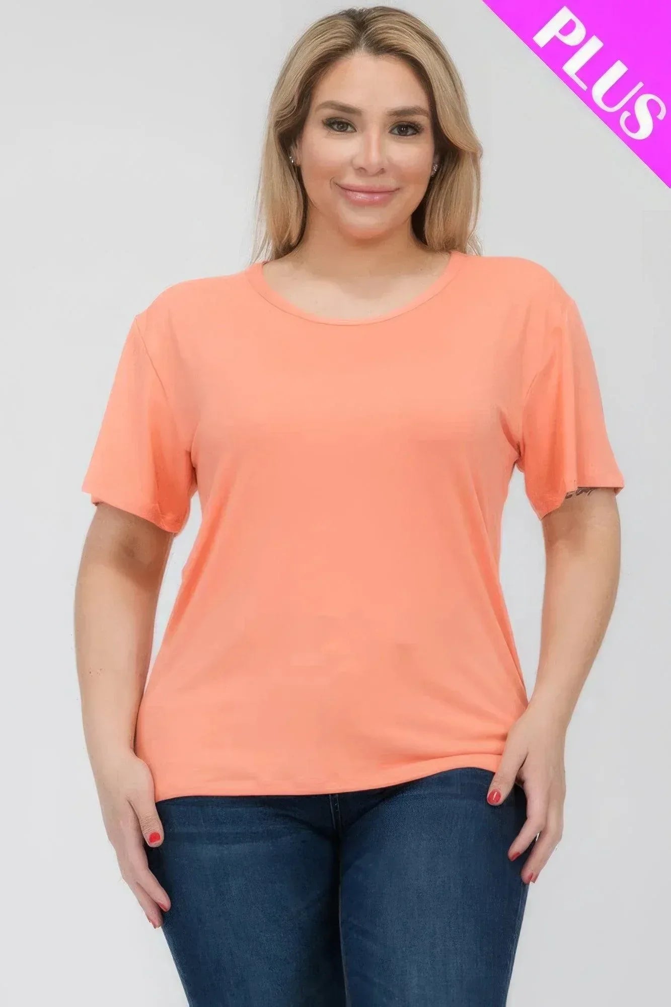 Plus Size Basic Short Sleeve T-shirt | Mixtshop LLC Main image