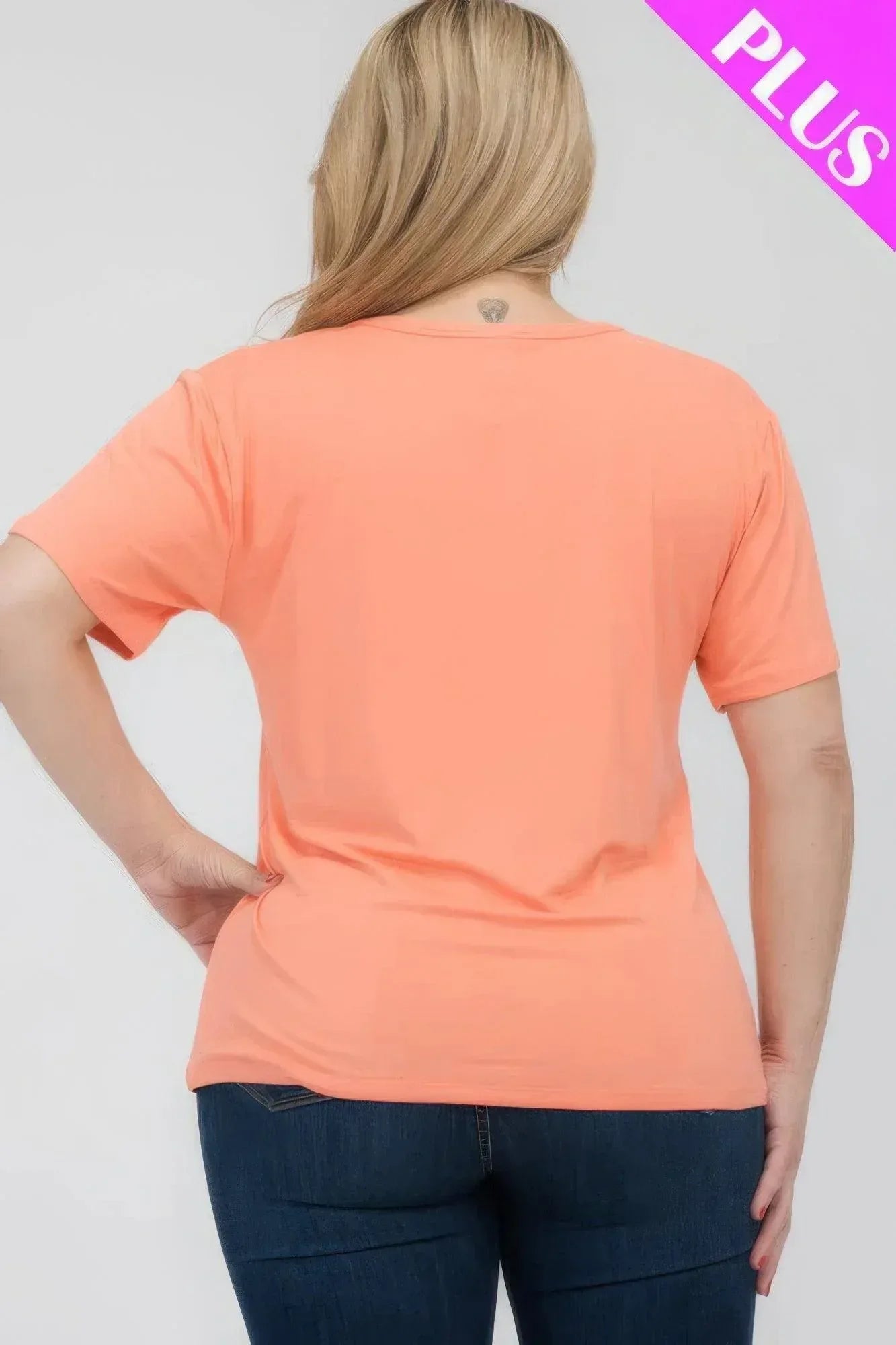 Plus Size Basic Short Sleeve T-shirt | Mixtshop LLC