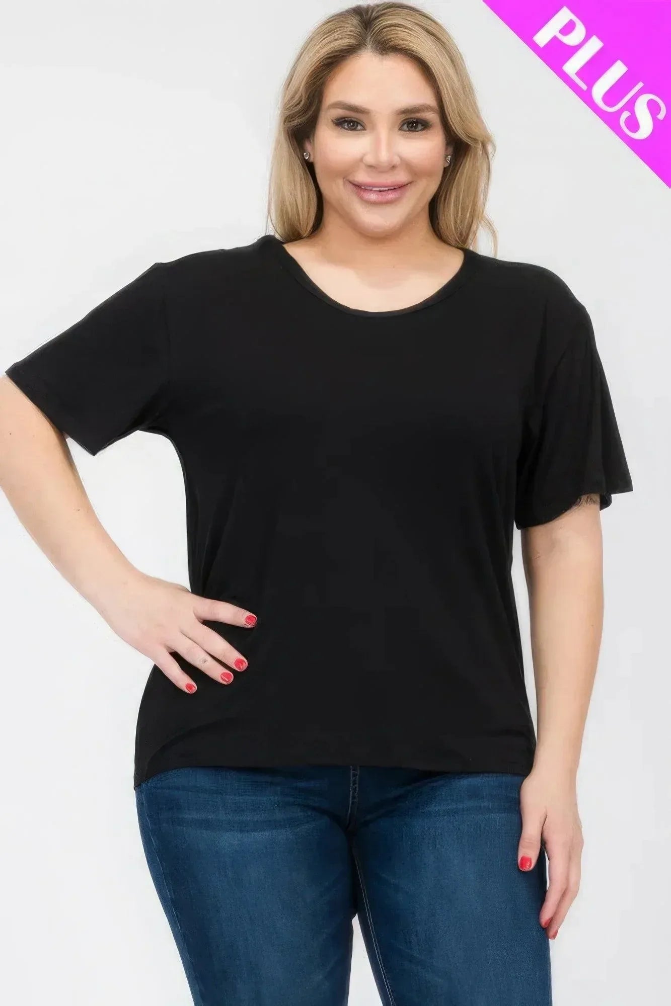 Plus Size Basic Short Sleeve T-shirt | Mixtshop LLC Main image
