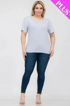 Plus Size Basic Short Sleeve T-shirt | Mixtshop LLC