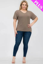 Plus Size Basic Short Sleeve T-shirt | Mixtshop LLC