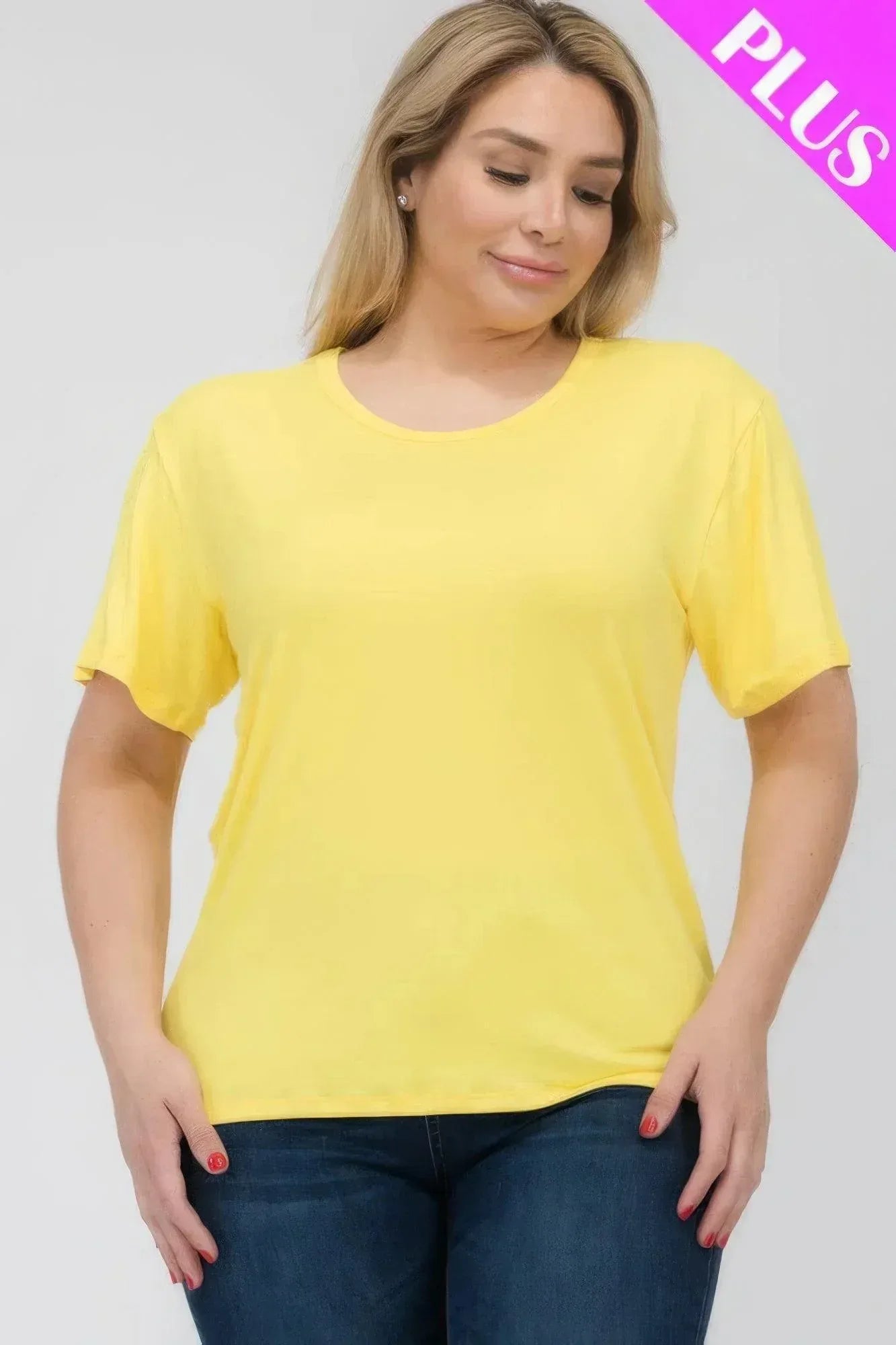 Plus Size Basic Short Sleeve T-shirt | Mixtshop LLC Main image