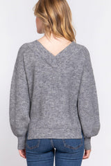 Long Slv Double V-neck Sweater | Mixtshop LLC