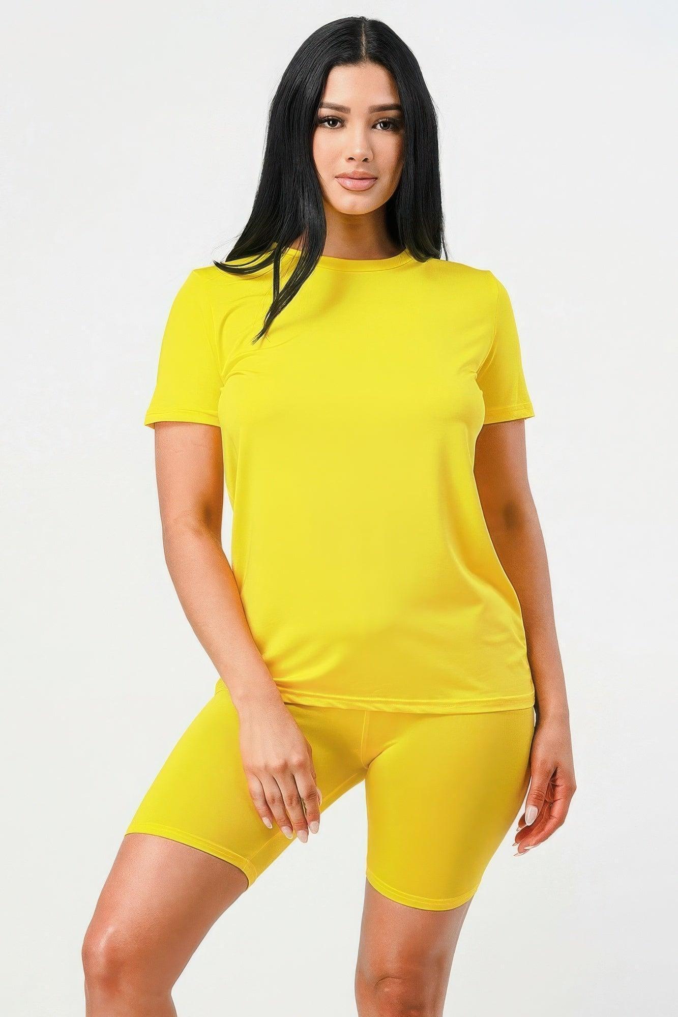 Two Pieces Top And Biker Sets | Mixtshop LLC Main image