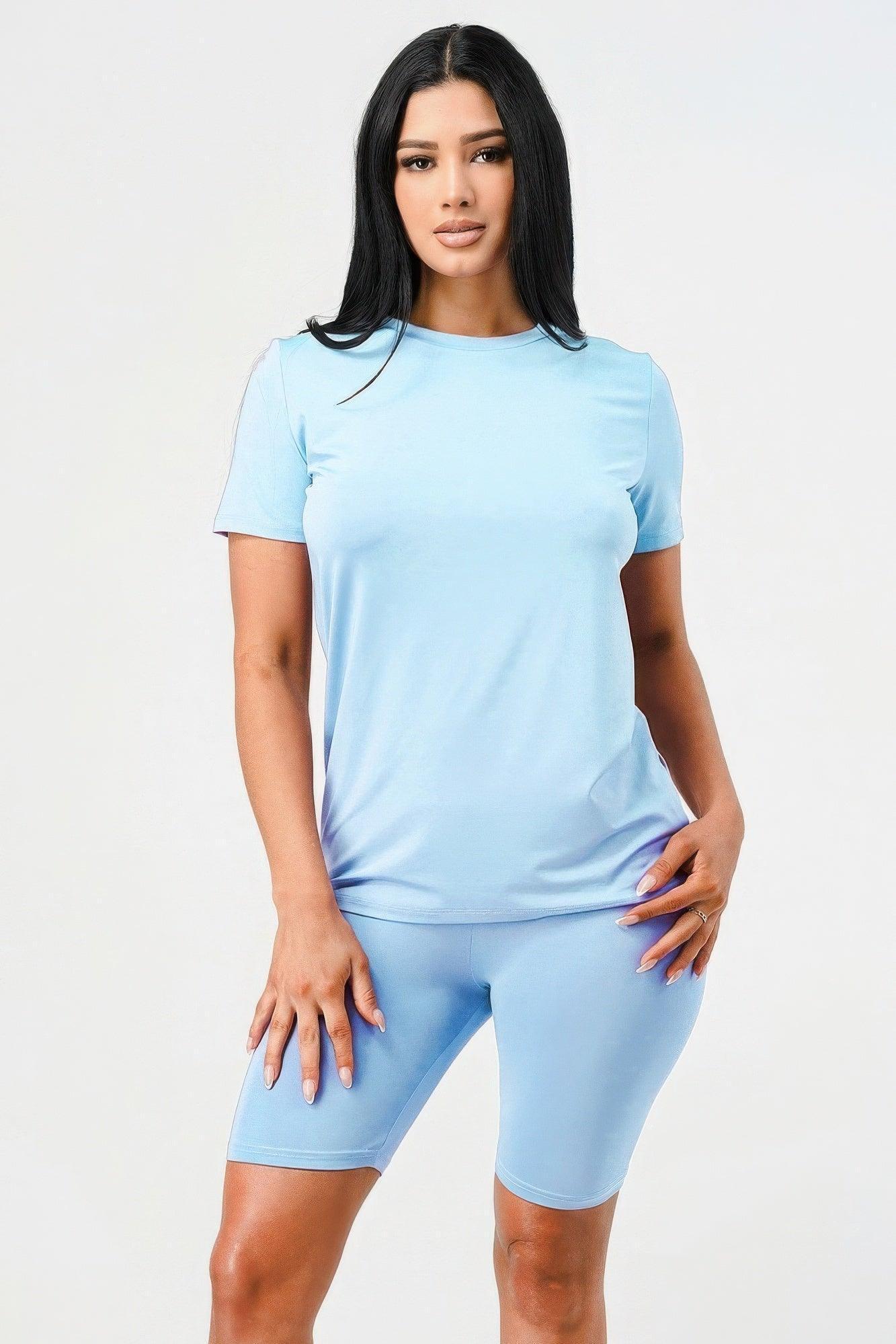 Two Pieces Top And Biker Sets | Mixtshop LLC Main image