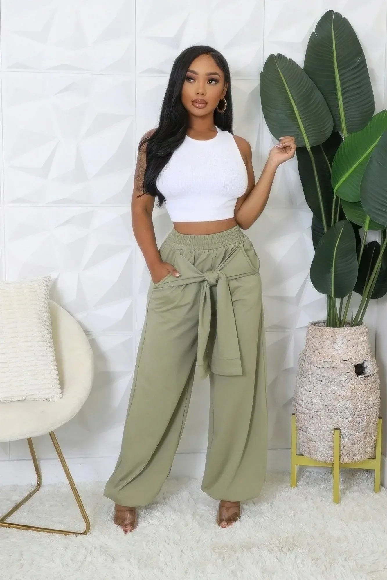 High-waisted Stretch Pants Secondary image