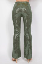 Sequined Fit & Flare Midrise Pants | Mixtshop LLC