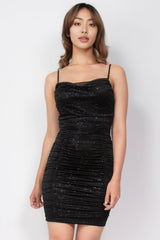 Cowl Neck Glittered Mesh Dress | Mixtshop LLC