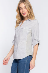 Long Slv Y/d Stripe Woven Shirt | Mixtshop LLC