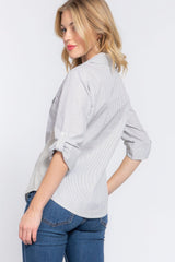Long Slv Y/d Stripe Woven Shirt | Mixtshop LLC