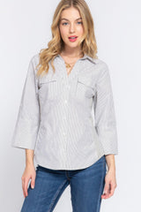Long Slv Y/d Stripe Woven Shirt | Mixtshop LLC