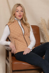 Suede Piping Quilted Padding Vest | Mixtshop LLC