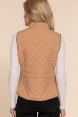 Suede Piping Quilted Padding Vest | Mixtshop LLC