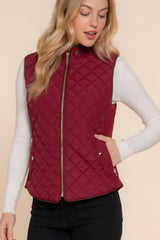 Suede Piping Quilted Padding Vest | Mixtshop LLC