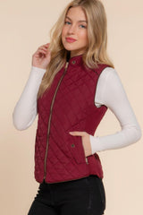 Suede Piping Quilted Padding Vest | Mixtshop LLC
