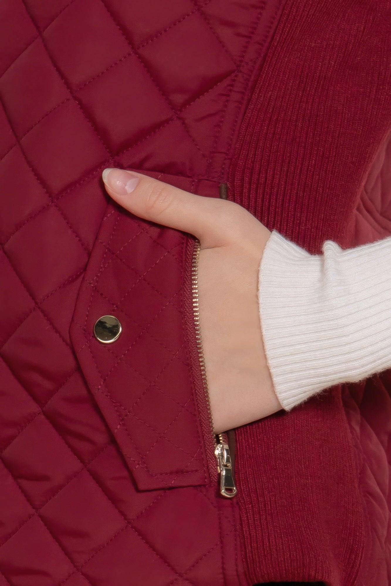 Suede Piping Quilted Padding Vest | Mixtshop LLC