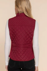 Suede Piping Quilted Padding Vest | Mixtshop LLC