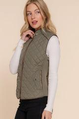Suede Piping Quilted Padding Vest | Mixtshop LLC