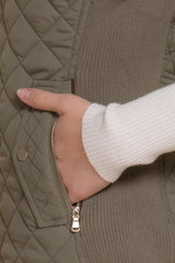 Suede Piping Quilted Padding Vest | Mixtshop LLC