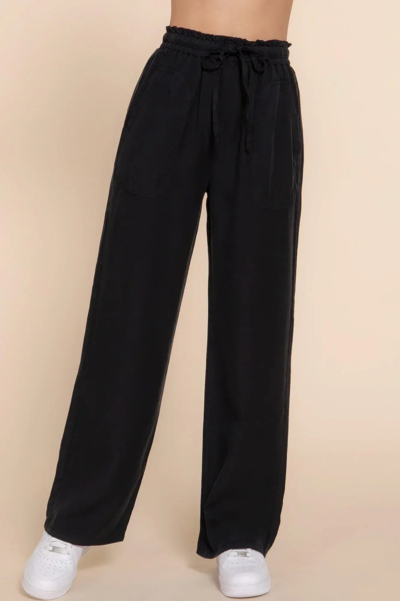 Elastic Waist Tencel Long Pants | Mixtshop LLC Main image