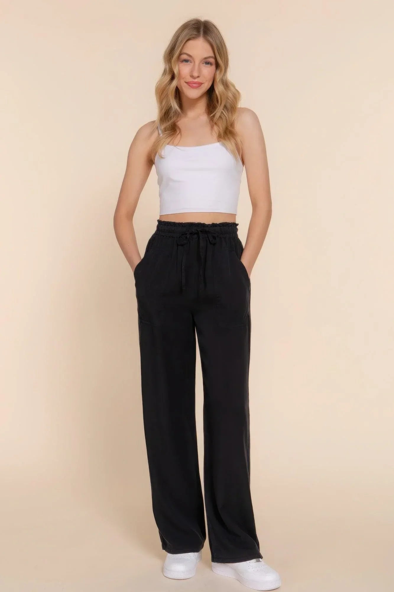Elastic Waist Tencel Long Pants Secondary image