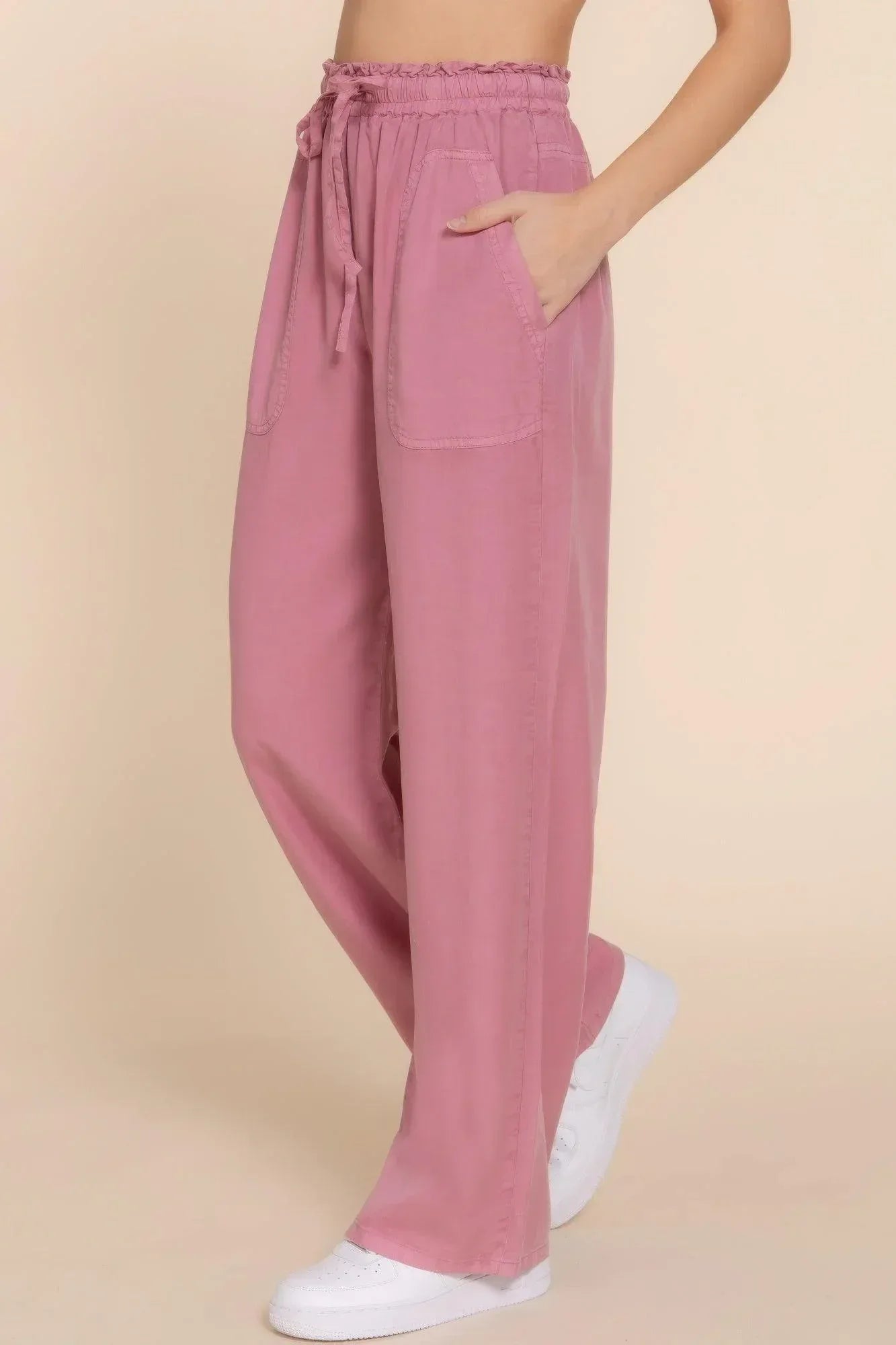 Elastic Waist Tencel Long Pants | Mixtshop LLC