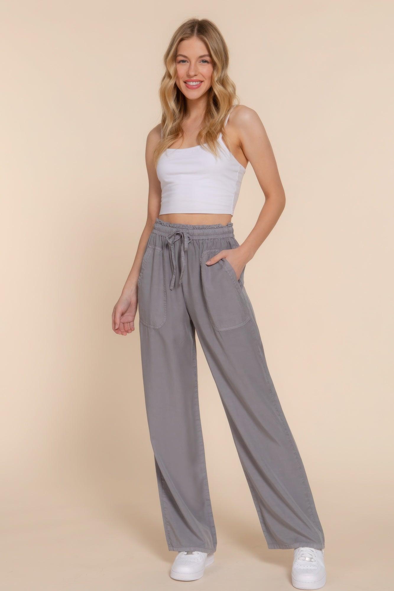 Elastic Waist Tencel Long Pants | Mixtshop LLC