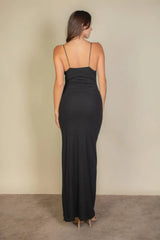 Eyelash Lace Trim Split Thigh Cami Dress | Mixtshop LLC