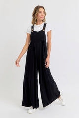 Adjustable Strap Overall Wide Leg Jumpsuit | Mixtshop LLC
