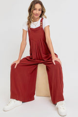 Adjustable Strap Overall Wide Leg Jumpsuit | Mixtshop LLC