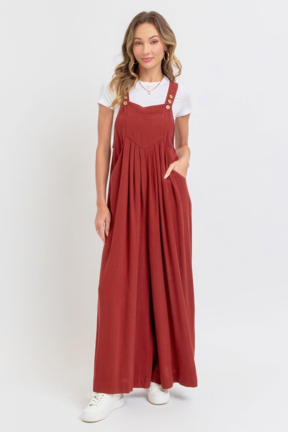 Adjustable Strap Overall Wide Leg Jumpsuit | Mixtshop LLC