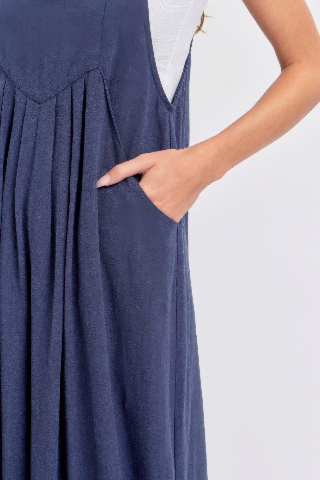 Adjustable Strap Overall Wide Leg Jumpsuit | Mixtshop LLC
