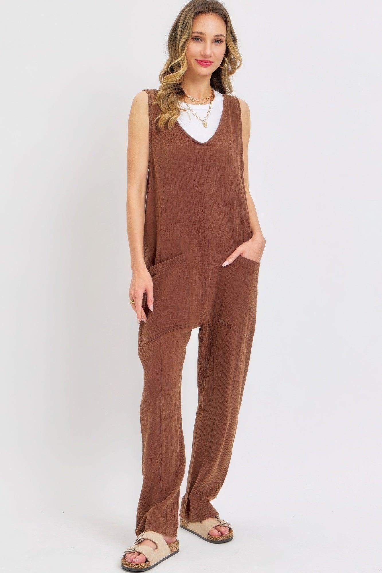 Mineral Washed Summer Jumpsuit | Mixtshop LLC Main image