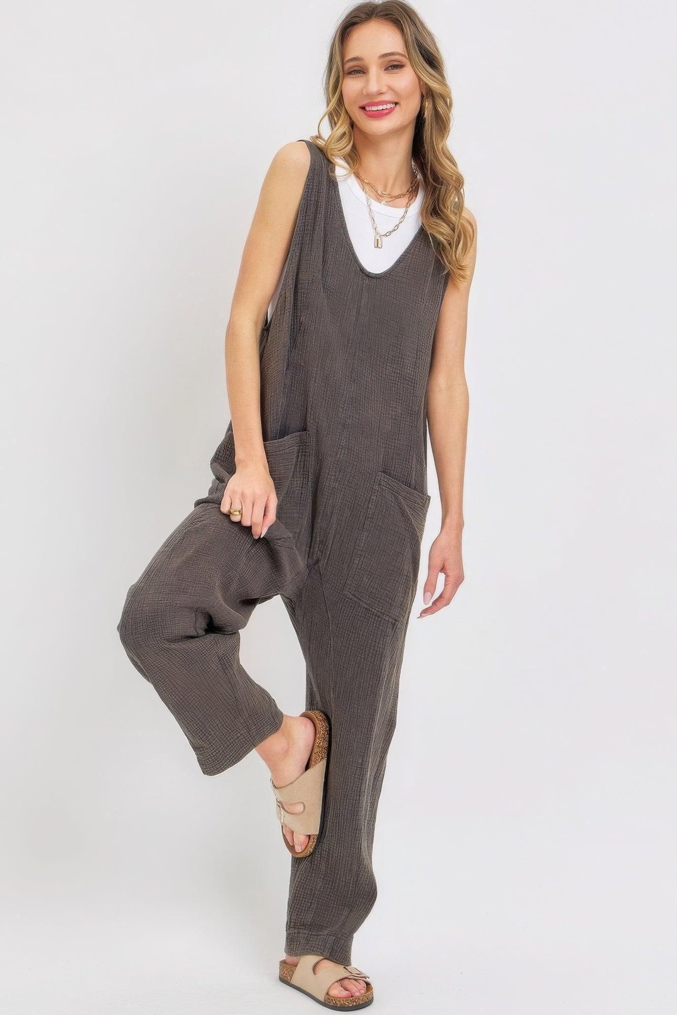 Mineral Washed Summer Jumpsuit Secondary image