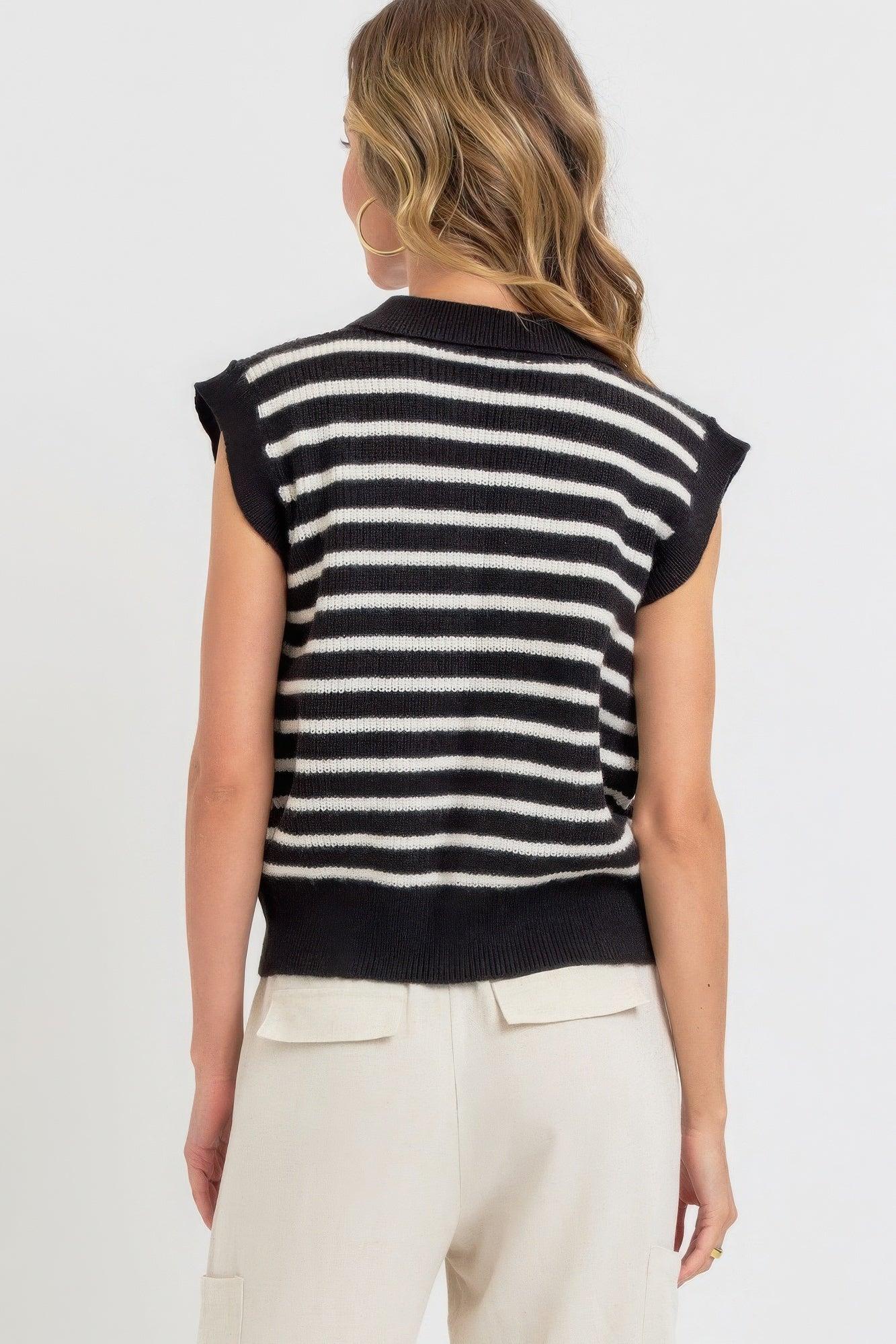 Flower Patch Stripe Knit Top | Mixtshop LLC