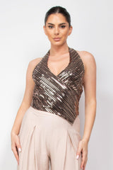 Surplice Halter Sequin Top | Mixtshop LLC