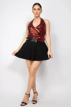 Surplice Halter Sequin Top | Mixtshop LLC