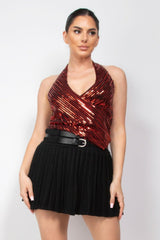 Surplice Halter Sequin Top | Mixtshop LLC