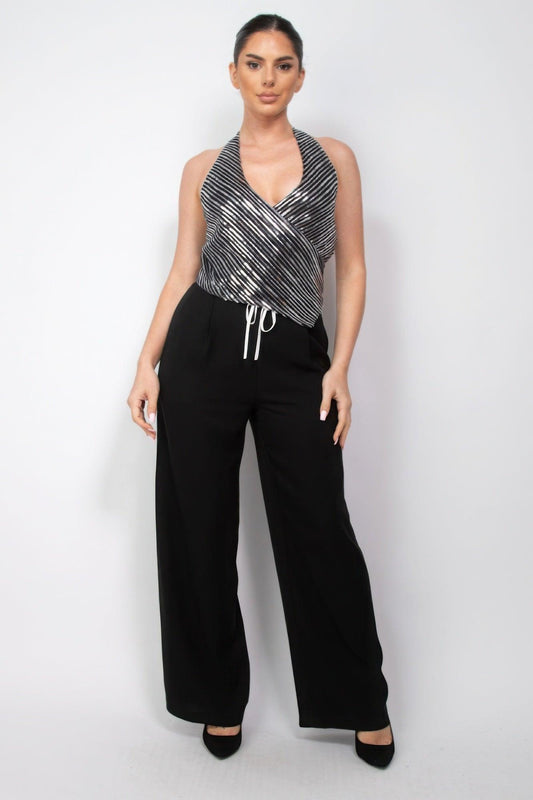 Surplice Halter Sequin Top | Mixtshop LLC