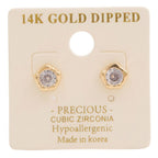 14k Gold Dipped Cz Stone Stud Earring | Mixtshop LLC