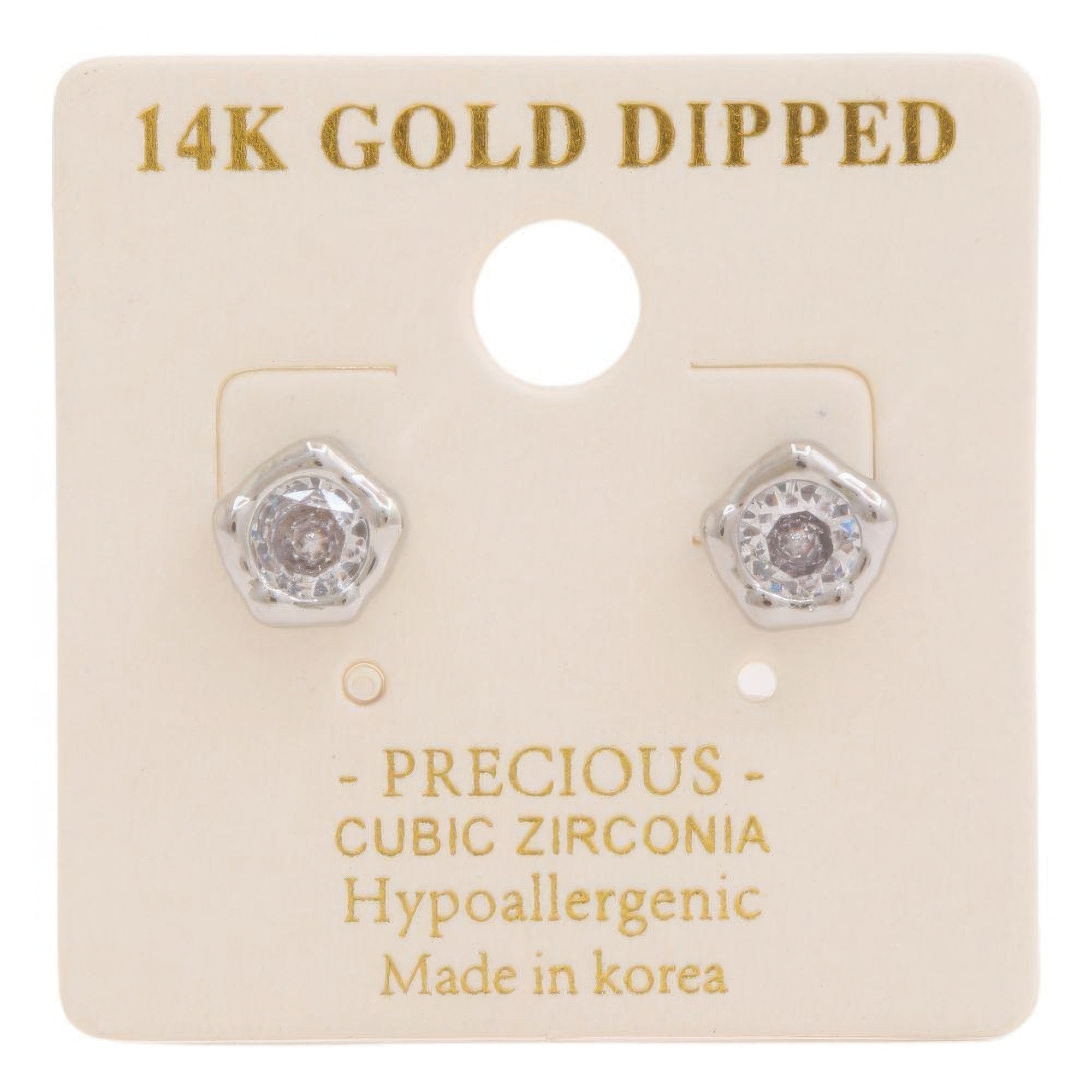 14k Gold Dipped Cz Stone Stud Earring Secondary image