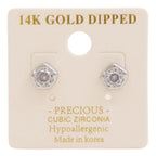 14k Gold Dipped Cz Stone Stud Earring | Mixtshop LLC
