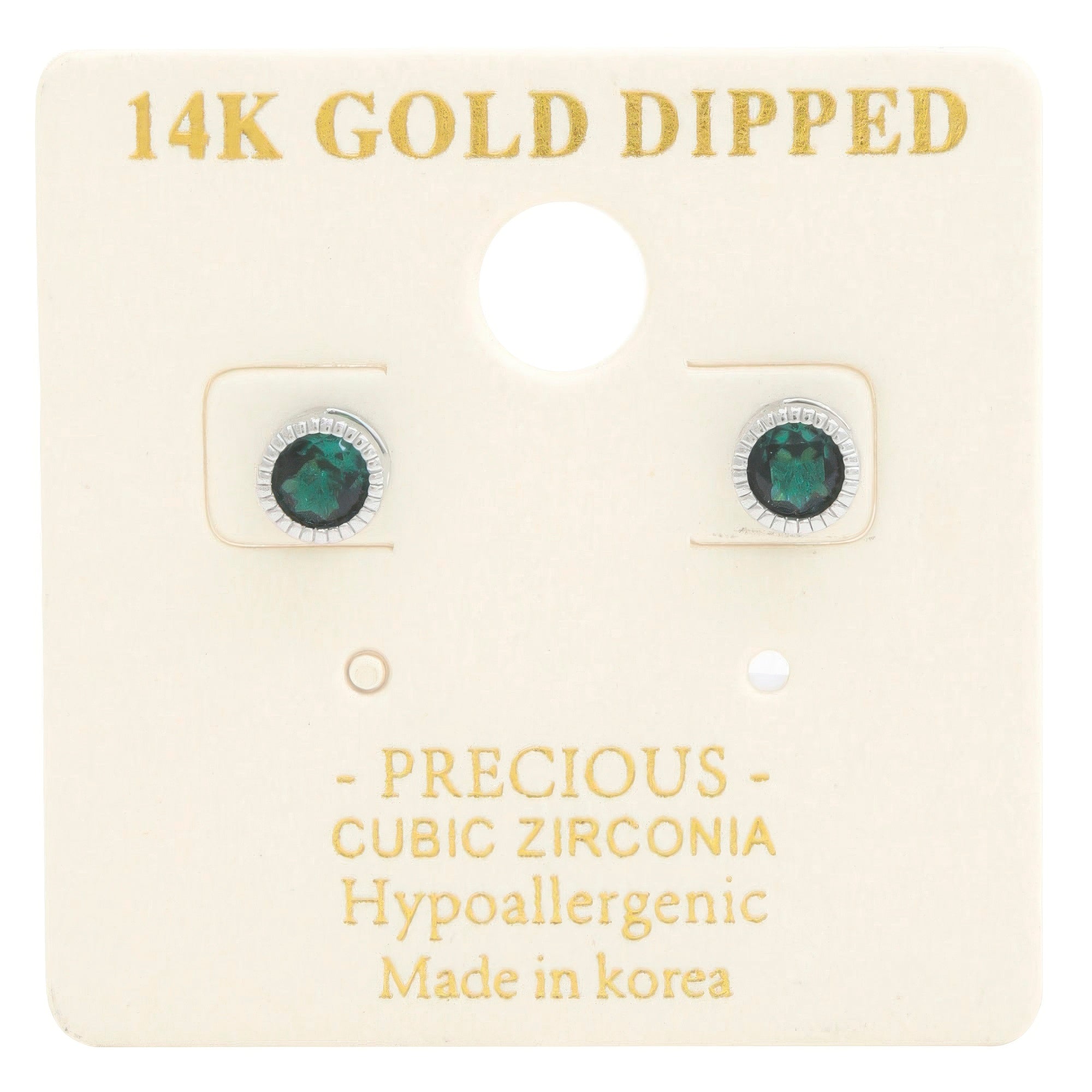 14k Gold Dipped Cz Round Earring | Mixtshop LLC Main image