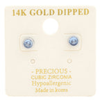 14k Gold Dipped Cz Round Earring | Mixtshop LLC