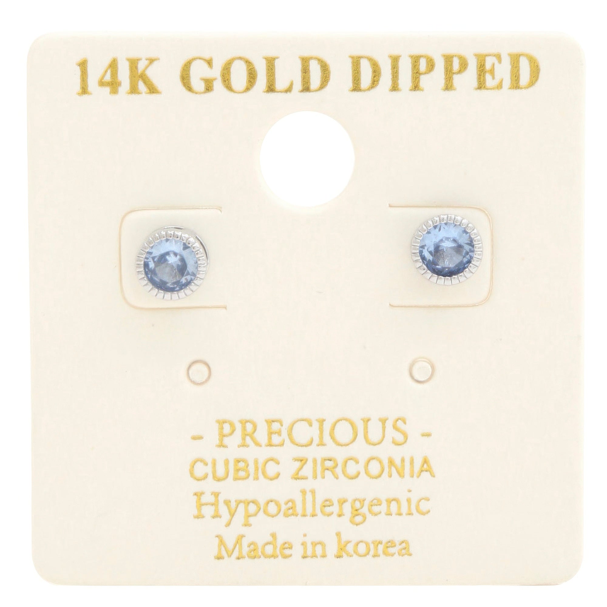 14k Gold Dipped Cz Round Earring | Mixtshop LLC