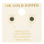 14k Gold Dipped Cz Round Earring | Mixtshop LLC