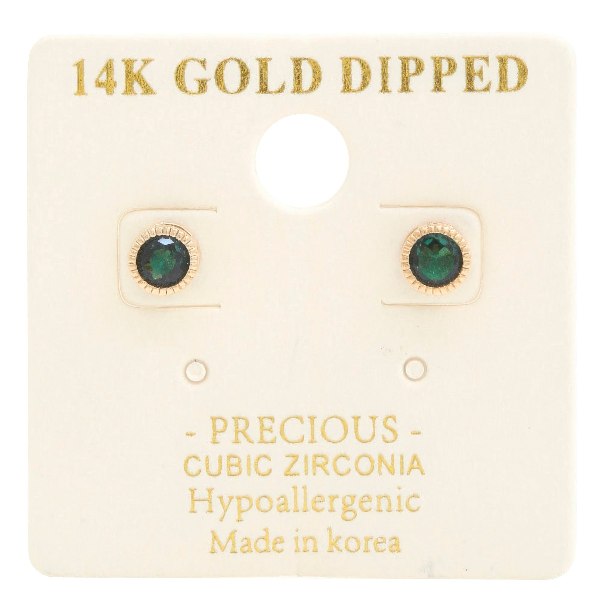 14k Gold Dipped Cz Round Earring | Mixtshop LLC