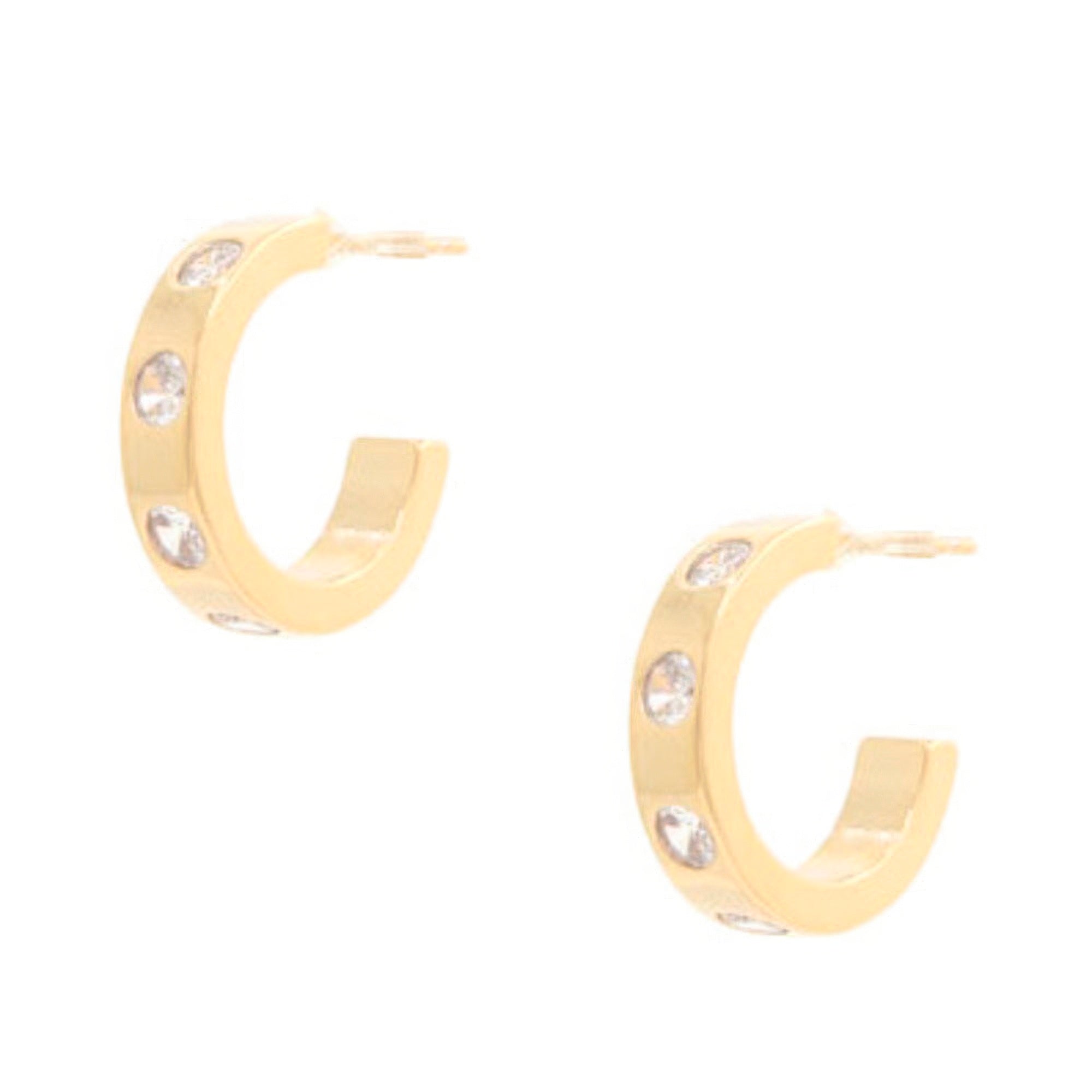 14k Rhinestone Hoop Gold Dipped Earring | Mixtshop LLC