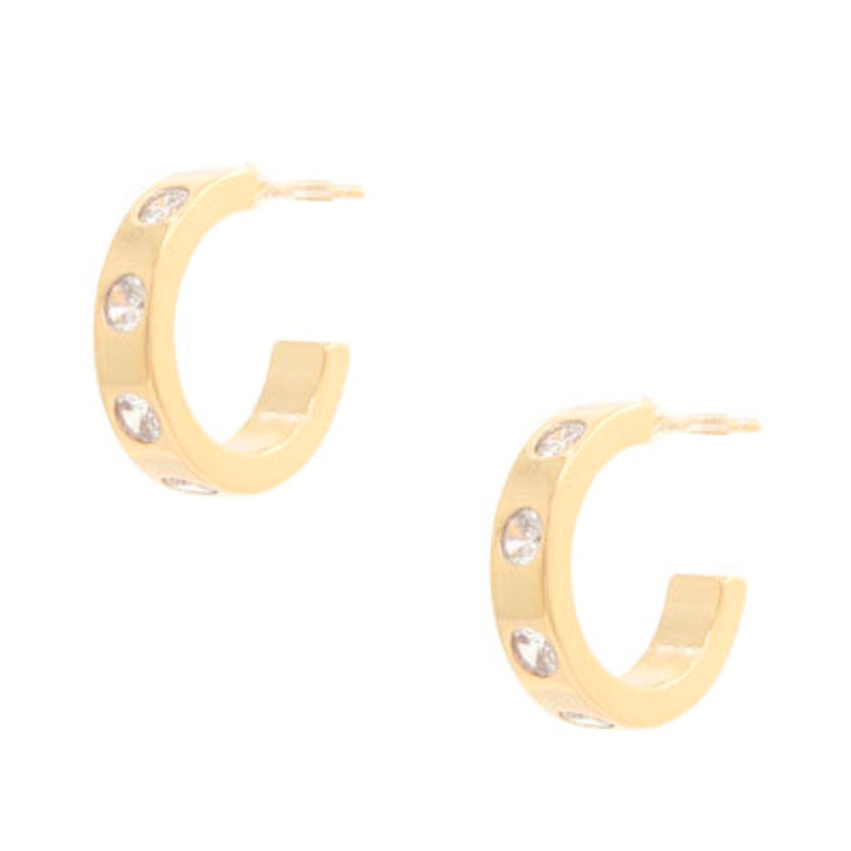 14k Rhinestone Hoop Gold Dipped Earring | Mixtshop LLC
